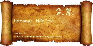 Harangi Márk névjegykártya